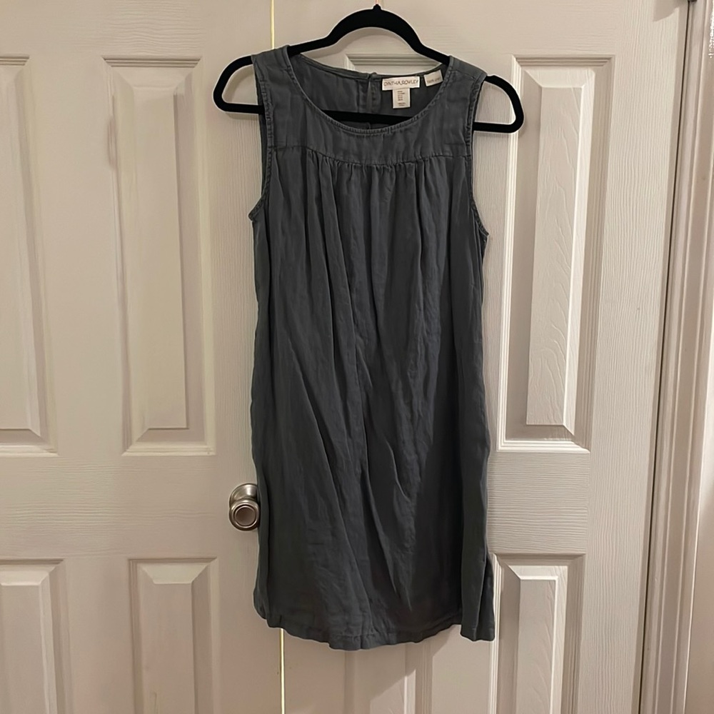 Grey linen mini dress by Cynthia Rowley. Size M